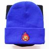 New autumn and winter trendy cartoon anime Little Fireman embroidered knitted hat for men and women, warm pullover wool hat