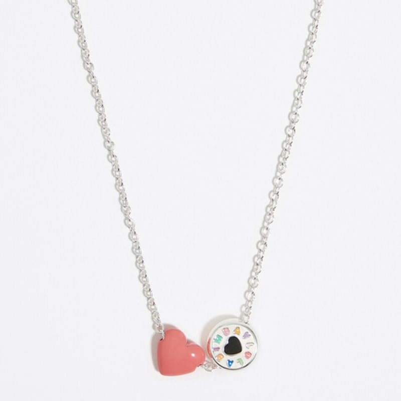 BIMBA Y LOLA [24FW] BIMBA Y LOLA Silver Logo Small Heart Pink Necklace B246AIU011SIF