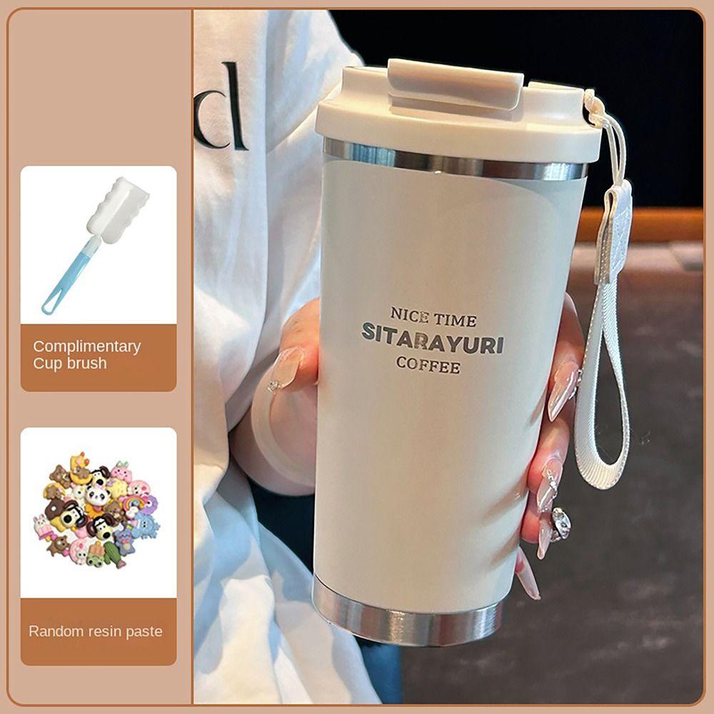 450ml Hot Cold Water Bottle Leak-proof Straw Cup Winter Insulated Cup for School Office Outdoor