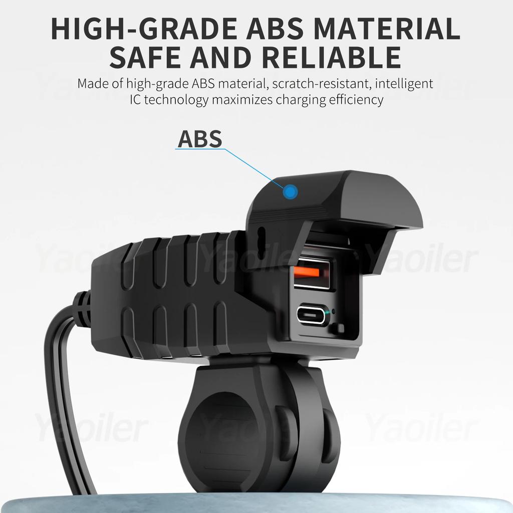 Новое зарядное устройство USB QC3.0 для мотоцикла, 12 В, водонепроницаемое, с портом PD3.0, адаптер для быстрой зарядки на руль с вольтметром, аксессуары для мотоциклов
