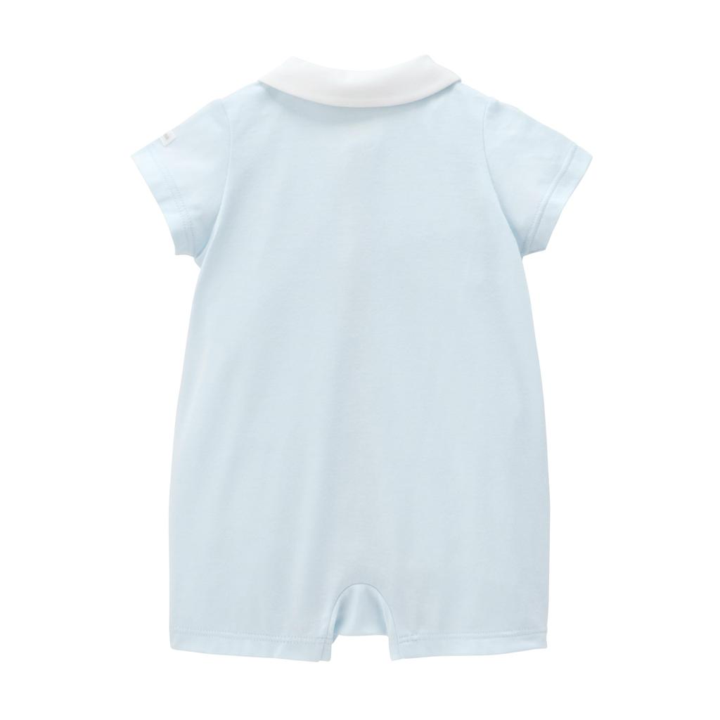 Короткие Все Короткие Животные Сделано в Baby Baby Blue [MIKI HOUSE] Комбинезоны, Рукава, Однотонные, Воротник, Япония, Мальчики, Девочки, Младенцы, Дети, Одежда, Детская