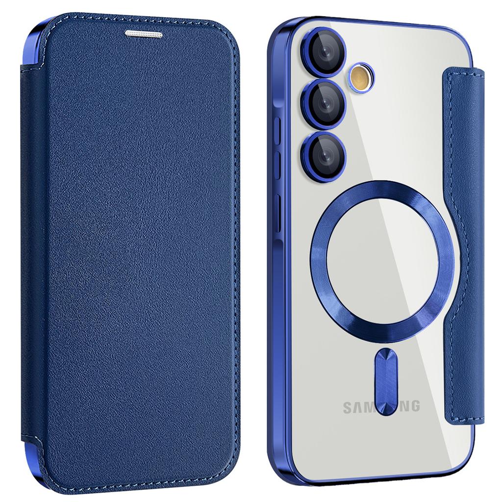 Чехол для Samsung Galaxy A55 5G, совместимый с MagSafe, кожаный чехол для телефона с RFID-блокировкой