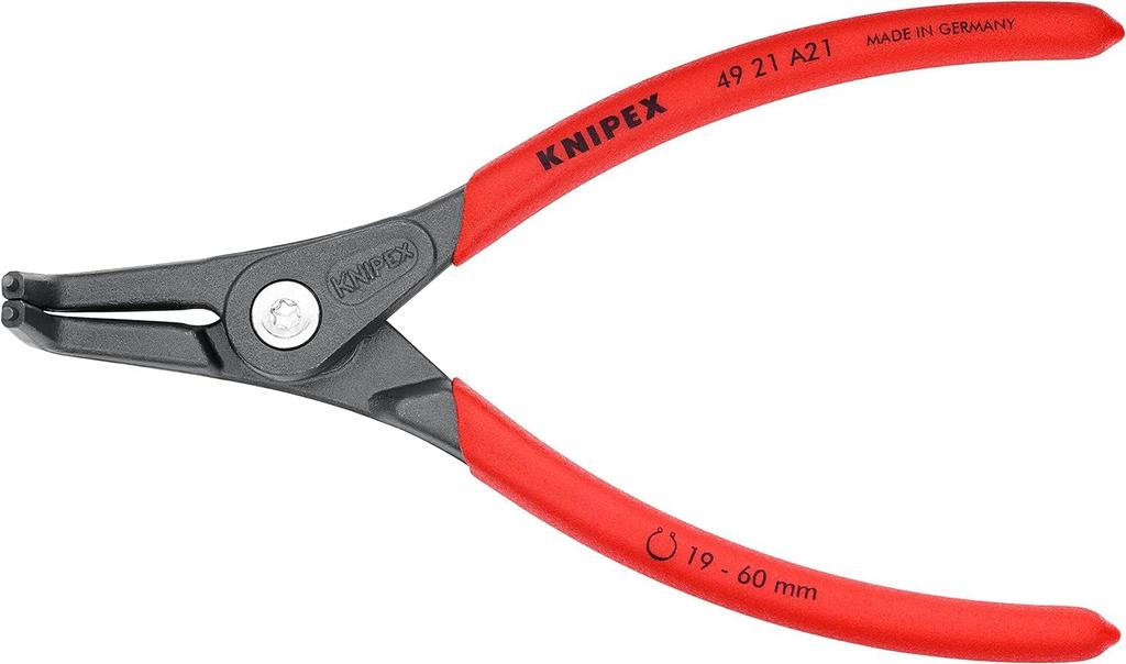 KNIPEX 4921A21 90-градусные клещи для стопорных колец для валов, 19-60 мм