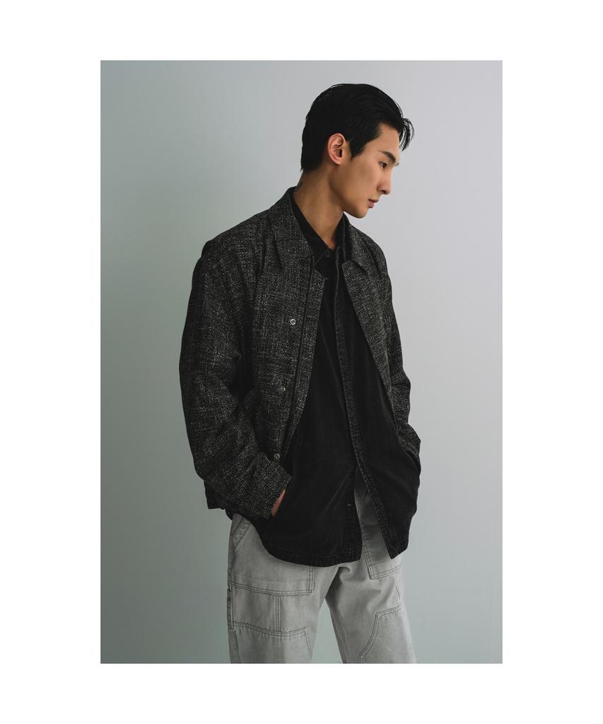Customellow Black Marzotto Tweed Jacket_Cwjas25101Bkx