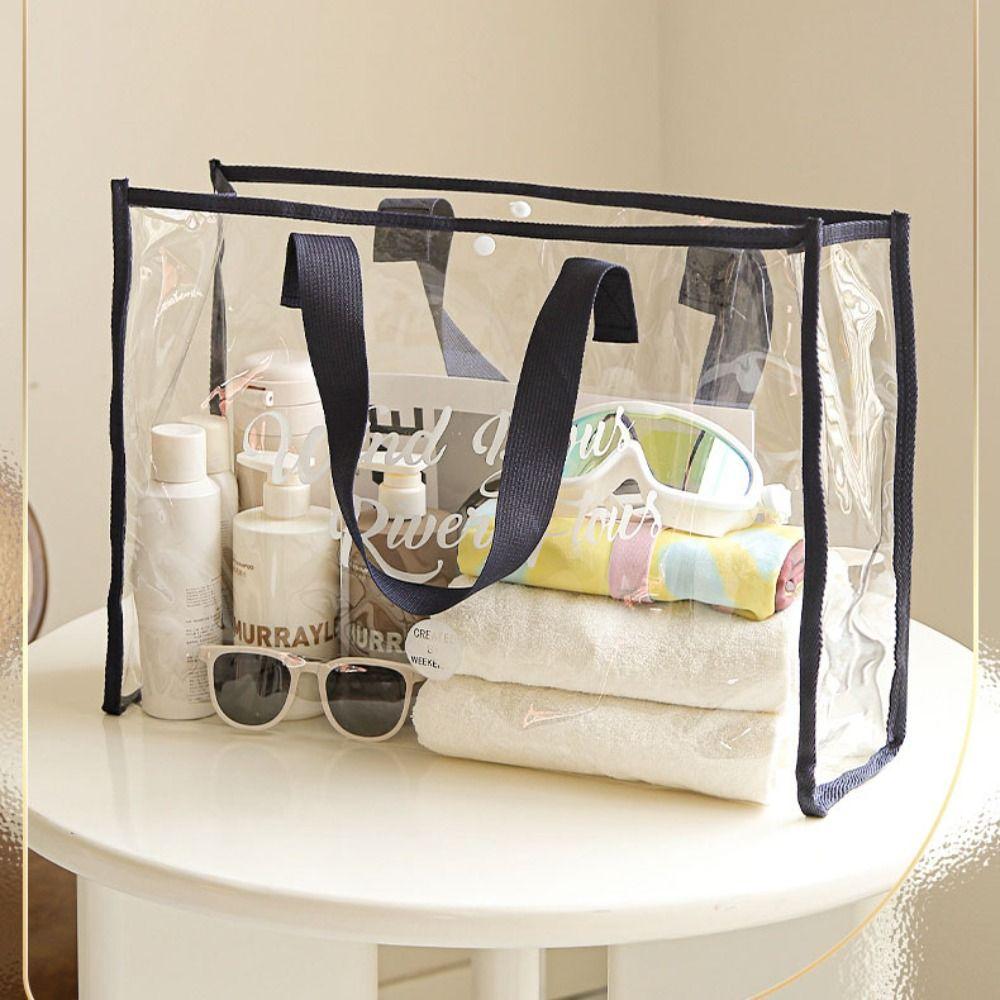 Сумка для хранения из ПВХ для плавания, большая вместимость, пляжная сумка, повседневная прозрачная косметичка, предметы первой необходимости