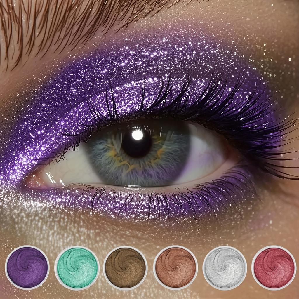 Яркие блестящие кремовые тени для век с кисточкой. Стойкие водостойкие неразмазывающиеся мерцающие тени для век, идеально подходящие для сценических вечеринок