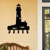 1pc Lighthouse Key Rack Hanger - 6 Inch Wide Metal Wall Art for Key, Towel, Coat - Organizer and Storage Rack