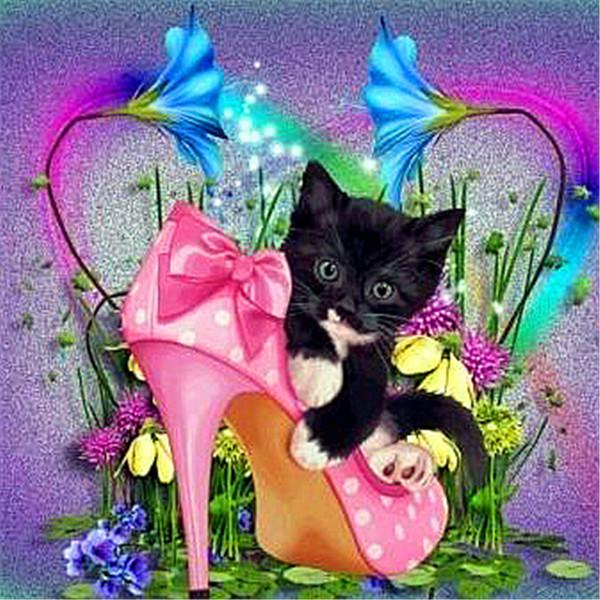 5D DIY Алмазная картина Кот Вышивка крестиком Набор страз