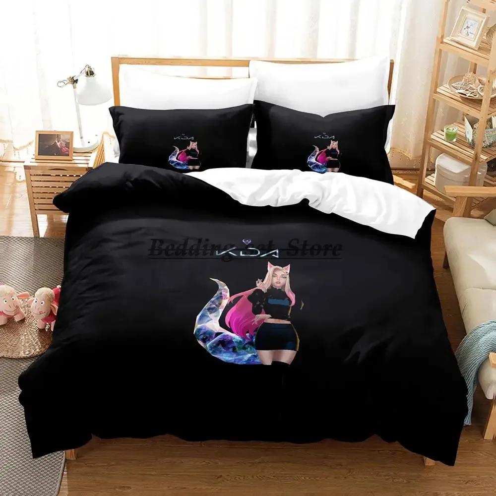 Kda The Baddest Bedding Set Single Twin Full Queen King Size Bed Set Aldult Kid Bedroom Duvetcover Sets Anime Bed Sheet Set