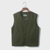 Extra Large Collarless Cotton Vest with Multiple Pockets for Spring/Autumn Outdoor Workwear