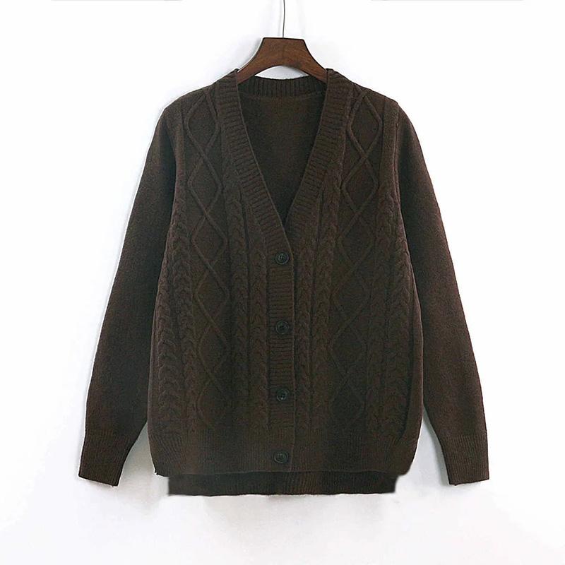 Женская куртка-свитер с v-образным вырезом, свободный эластичный вязаный кардиган, повседневная удобная наружная блузка с длинными рукавами