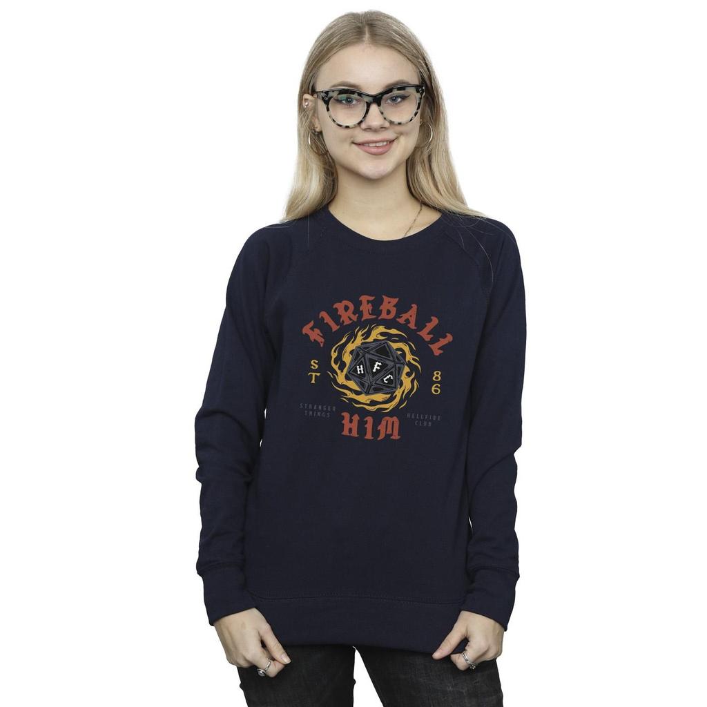 Netflix Womens/Ladies Stranger Things Fireball Dice 86 Sweatshirt