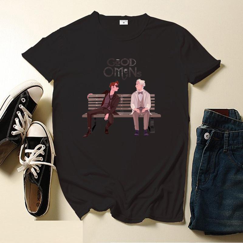 Графическая футболка Good Omens Мужская Азирафель Неизреченный Иди Давид Теннант Ангел Потрясающая Женщина Футболки с коротким рукавом Оригинальная