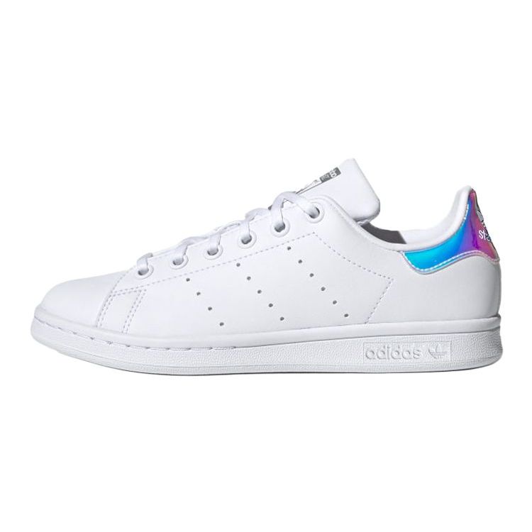 adidas Stan Smith J Белые переливающиеся детские кроссовки Cloud-White Silver-Metallic FX7521