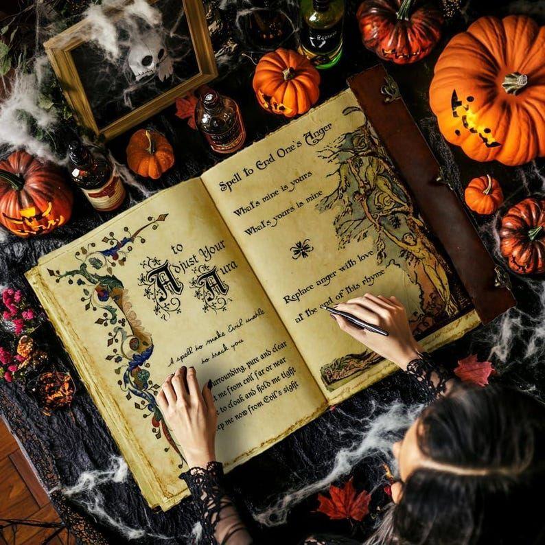 Кожаная Книга Теней: Гримуар заклинаний - Бумага с неровным краем