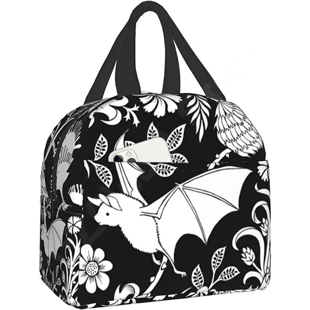 Сумка для ланча «Летучие мыши на Хэллоуин», многоразовая коробка для ланча, водонепроницаемая термосумка Bento, сумка-холодильник для ланча для женщин, изолированная сумка