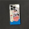 Clear Square Back Tube Case Protection For iPhone 12 14 Pro Max 13 16 ProMax 15 Plus 11 Anti-Oxygen,Anime Crayon Shinchan Pattern Casing