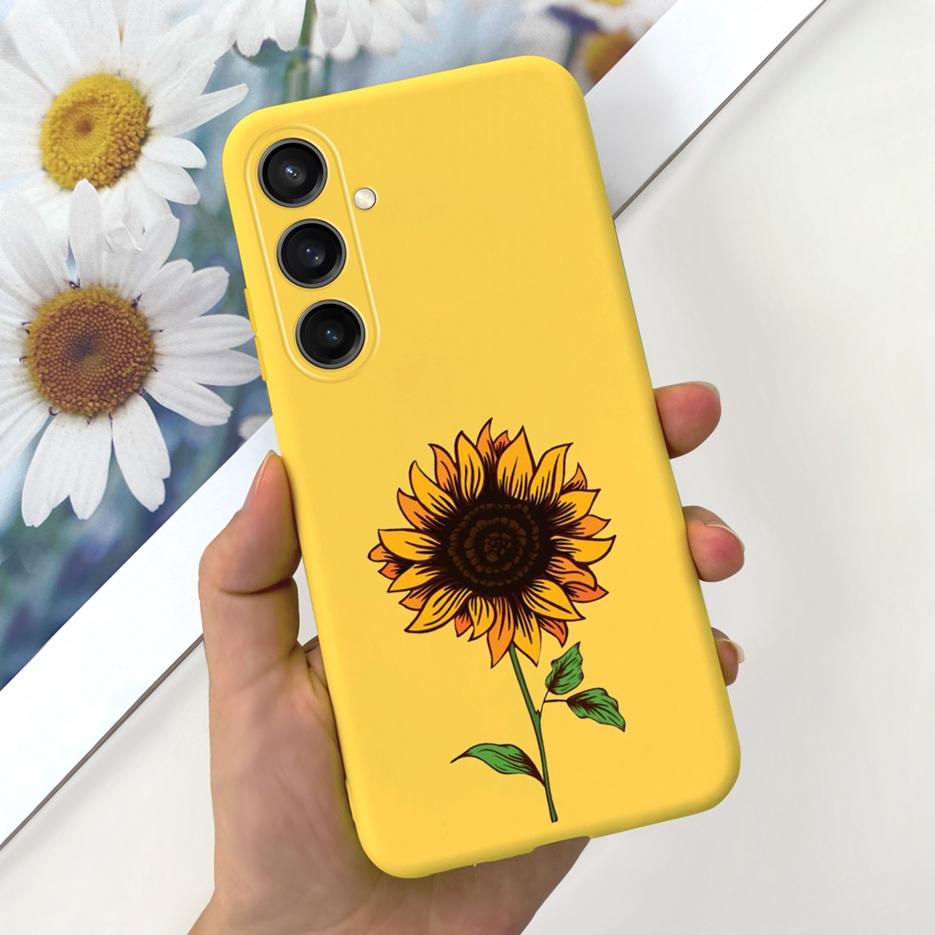 Чехол для Samsung Galaxy A55 Красивый мультяшный дизайн Девочки Подсолнух Мягкий ТПУ Чехол для телефона Для Samsung A15 A25 A35 A55 5G Fundas Coque
