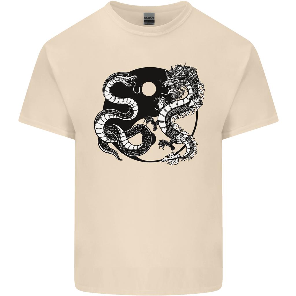 Yin Yang Dragons Japan Japanese Unisexs Light Cotton TShirt