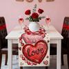 72 x 13 Inch Valentines Day Table Runner – Red and Pink Hearts with Love and XOXO Lettering, Polka Dot Heart Pattern for Dining Room, Kitchen, and