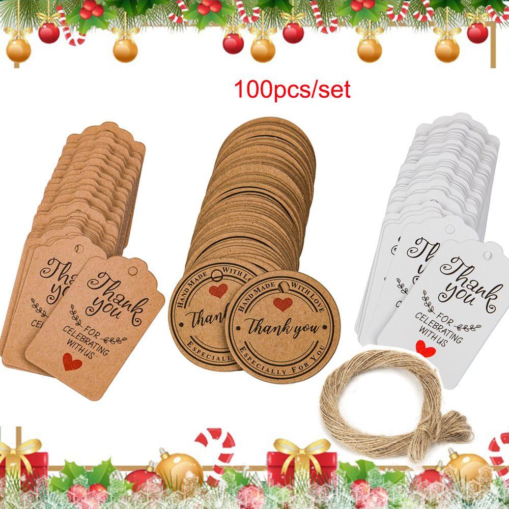 Wedding Supplies Gardening Labels Merry Christmas Hang Tag Thank You Labels Kraft Paper Tags