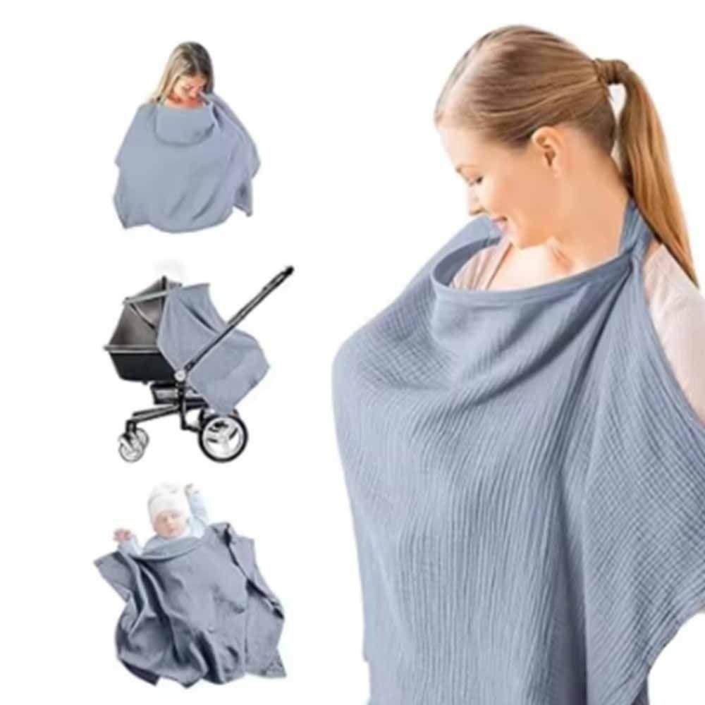 Breathable Cotton Breastfeeding Towel With Pockets Breastfeeding Shawl Nursing Cover For Women