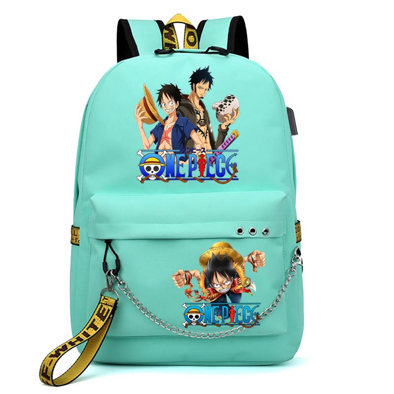 Школьная сумка-рюкзак USB с принтом One Piece для учеников начальной и средней школы, для мужчин и женщин, с лямками