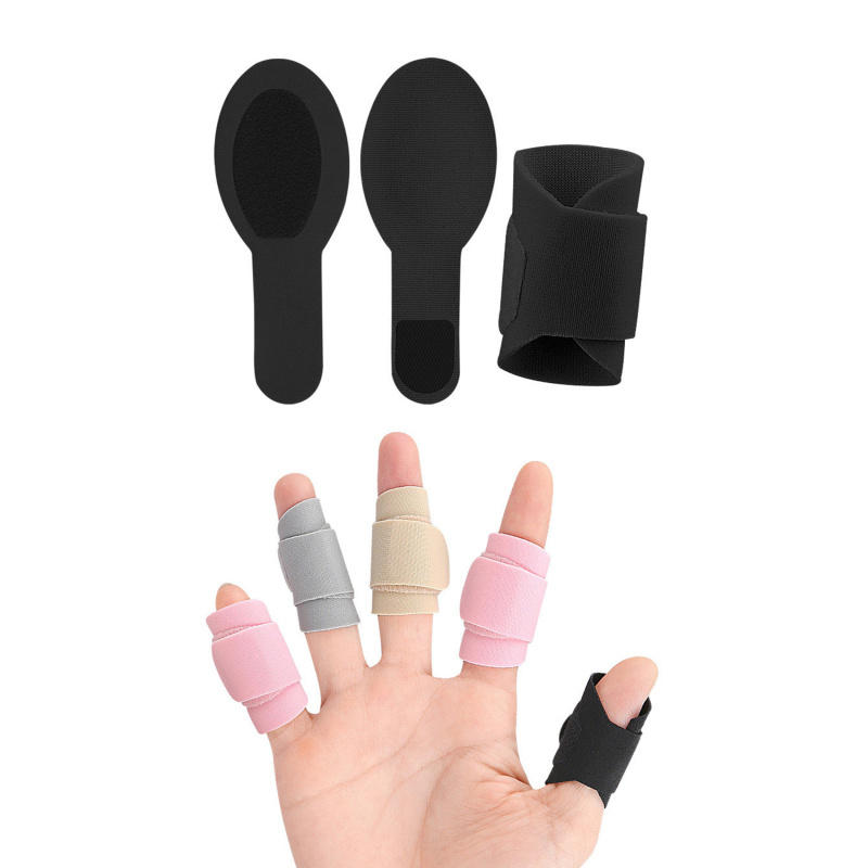 5Pcs Adjustable Finger Cots Universal Knitted Polyester Spandex Finger Sleeves Protective Finger Straps For Ball Sports Outdoor Activities