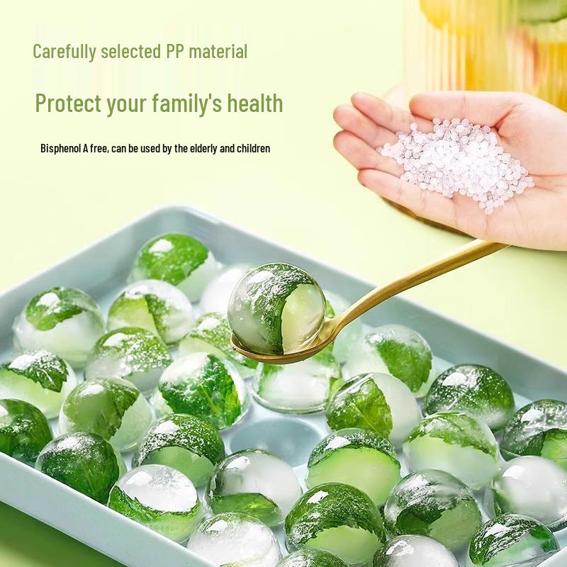 Food Grade Round Ice Cube Trays with Lids - Creative Sphere Mold for Home Refrigerator