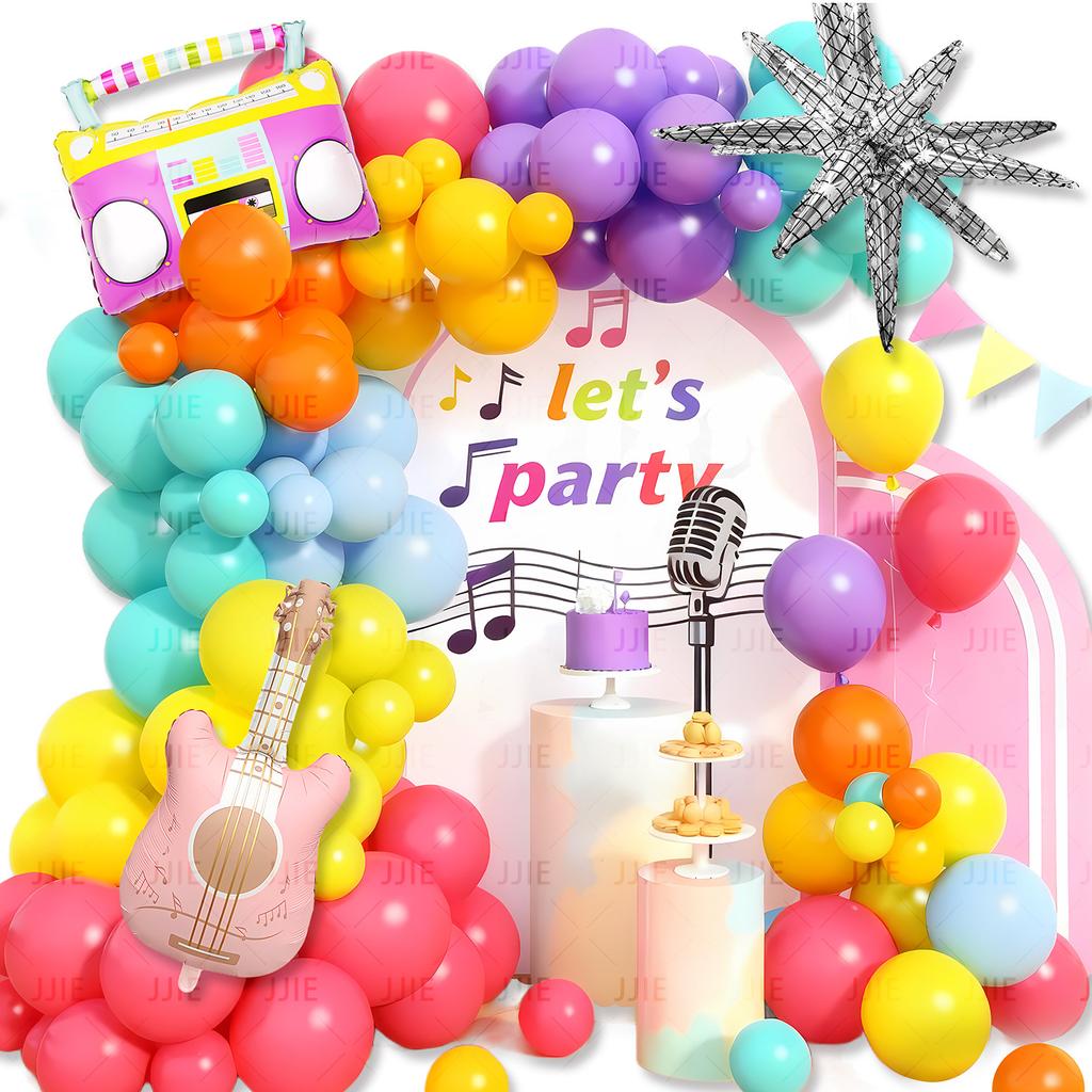 Disco-Themed Latex Ball Set 80S And 90S Retro Balloon Set Radio Scene Arrangement