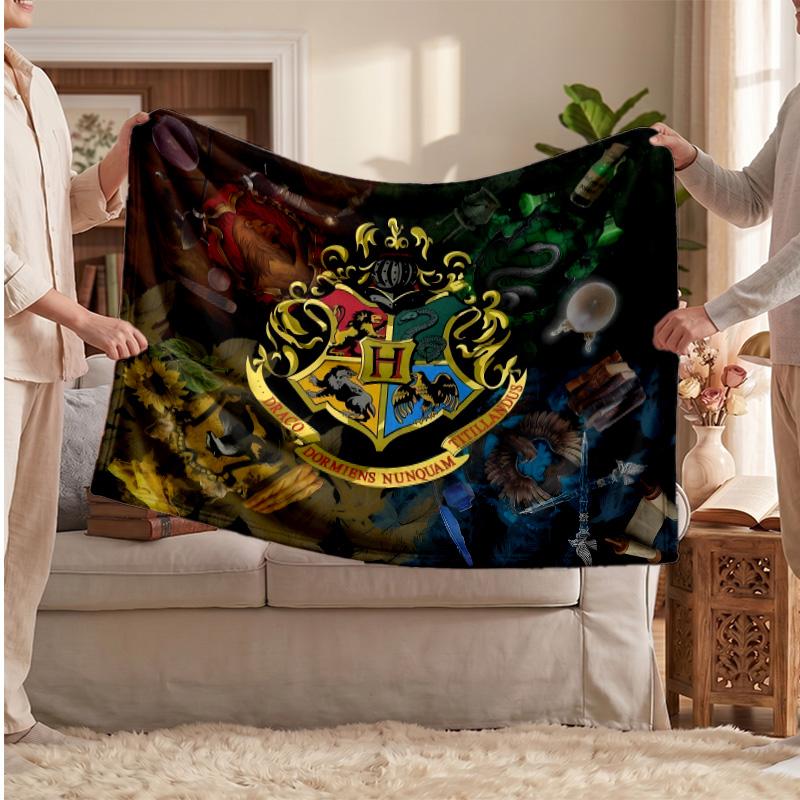 Harry Potter Printed Flannel Blanket, Skin Friendly Warm Throw for Indoor Couch Bed Daily Use