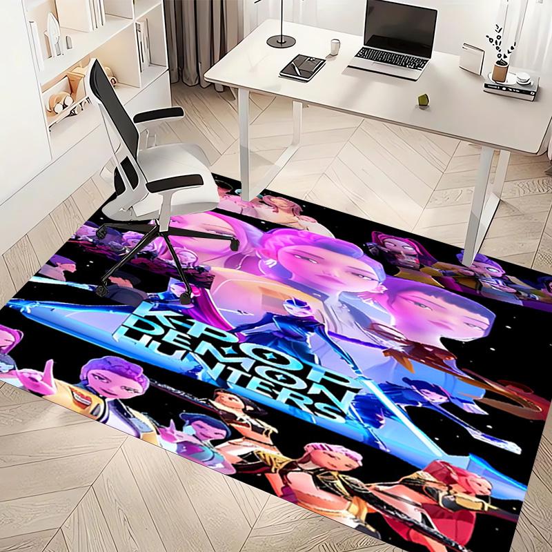 1pc Kpop Hunter4 Print Area Rug - Soft, Washable Non-Slip Indoor Mat, Living Room, Home Office Decorative Rug,Office Decorative