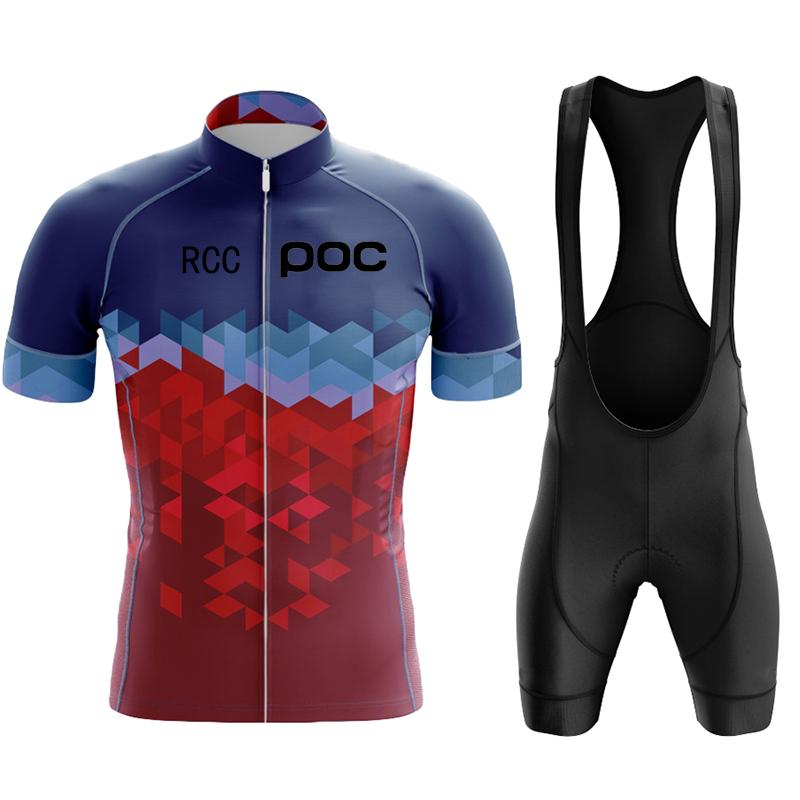 Rcc Poc Heren Fietsshirt Set Zomer Fietskleding Mtb Bike Kleding Uniform Maillot Ropa Ciclismo Fietspak 2024