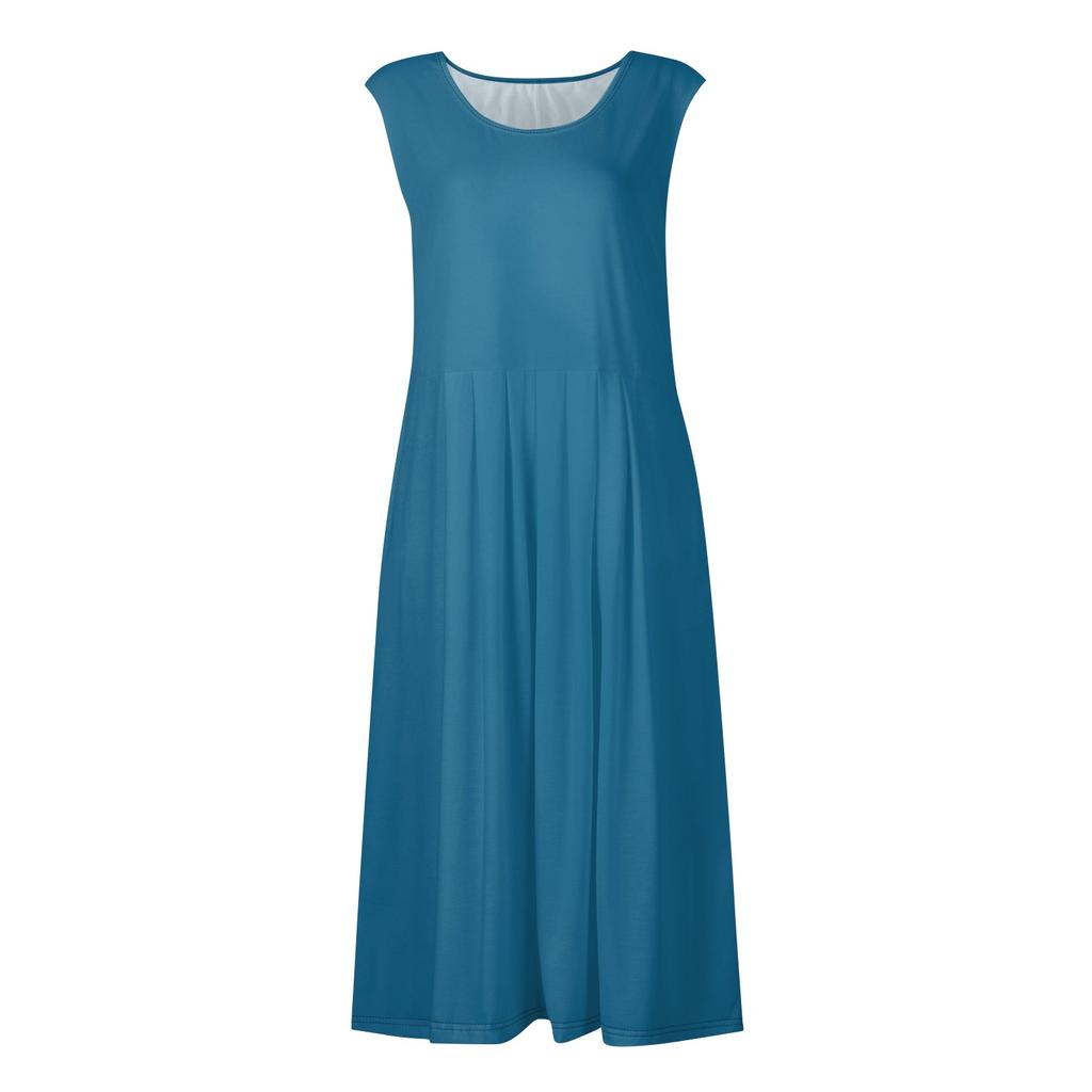 Жен. Повседневные платья с принтом Круглый вырез Классический Классический На открытом воздухе Повседневные Без рукавов Свободные платья