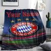 1PC Bayern Munich Fan Gear Custom Name Patterned Flannel Blanket Suitable For All Seasons For Home Decor Warmth And Comfort Gifts Holiday Present