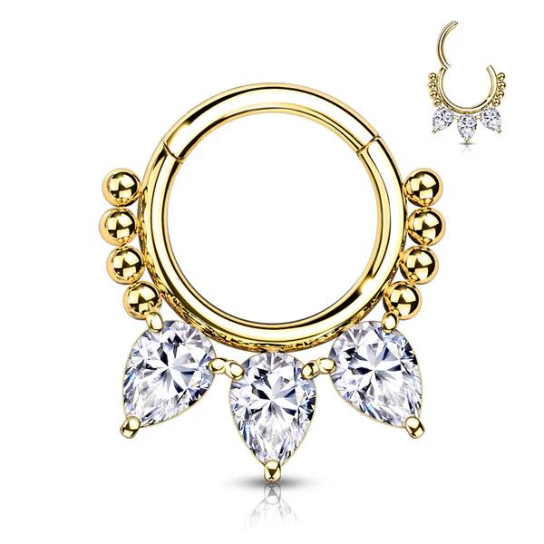 Лотос G23 Титановый Циркониевый Серьга для Daith Кольцо-кликер для Септума Кольцо в Нос Украшение Хрящ Ушной Раковины Тонкое Пирсинг Украшение
