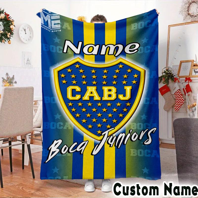 Custom Name Juniors Crest Throws Blanket Flannel Blankets for Couch Bed Gifts for Men Women Picnic blanket Christmas fan gifts