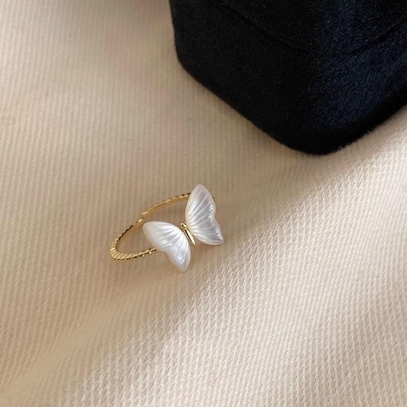 Элегантное перламутровое эмалевое синее кольцо 2025 года для девочек – уникальный, изысканный, легкий роскошный дизайн