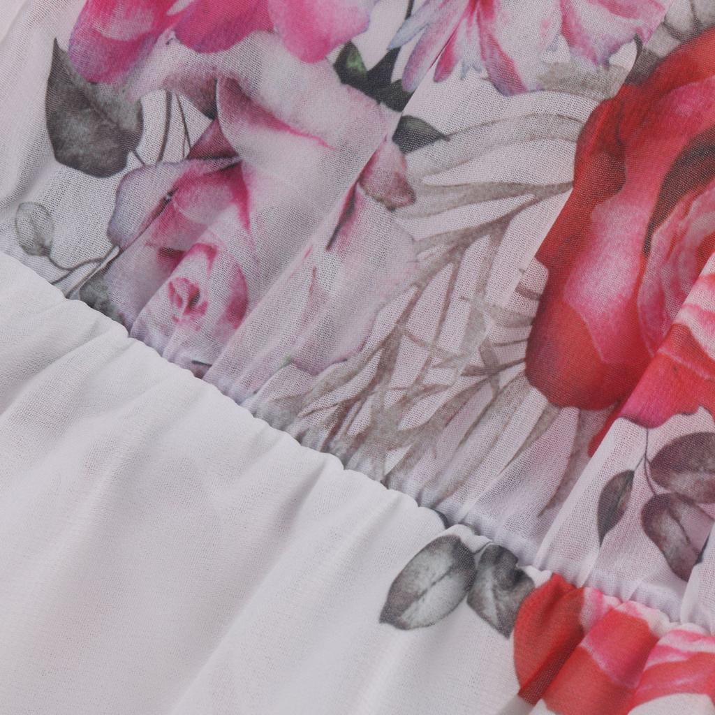 Женское весенне-летнее новое шифоновое платье с принтом в европейском и американском стиле, сексуальное платье с открытыми плечами, большое распашное платье с рюшами по краю