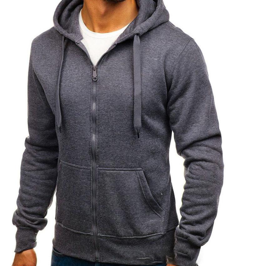 Autumn and Winter Men's Casual Fashion Sports Zipper Hoodies Plus Size
