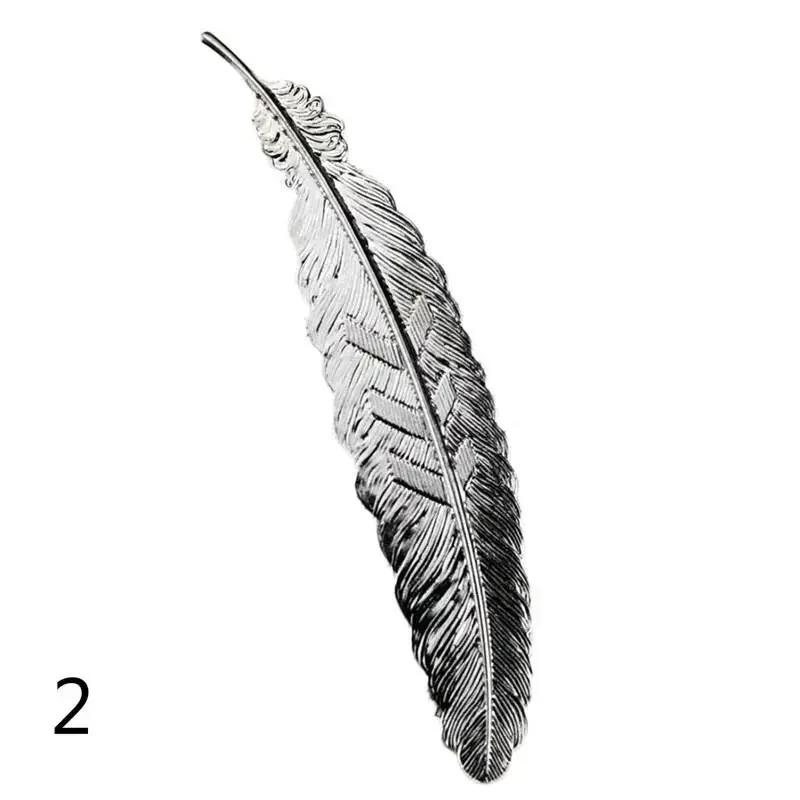 Creative metal feather bookmark Chinese vintage page cool book tag school offers party gifts.