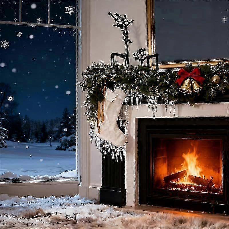 1-3X Reindeer Christmas Decor, Set of 2 Black Metal Reindeer Figurines - Modern Christmas Decorations - Elegant Indoor Holiday Statues for Mantel