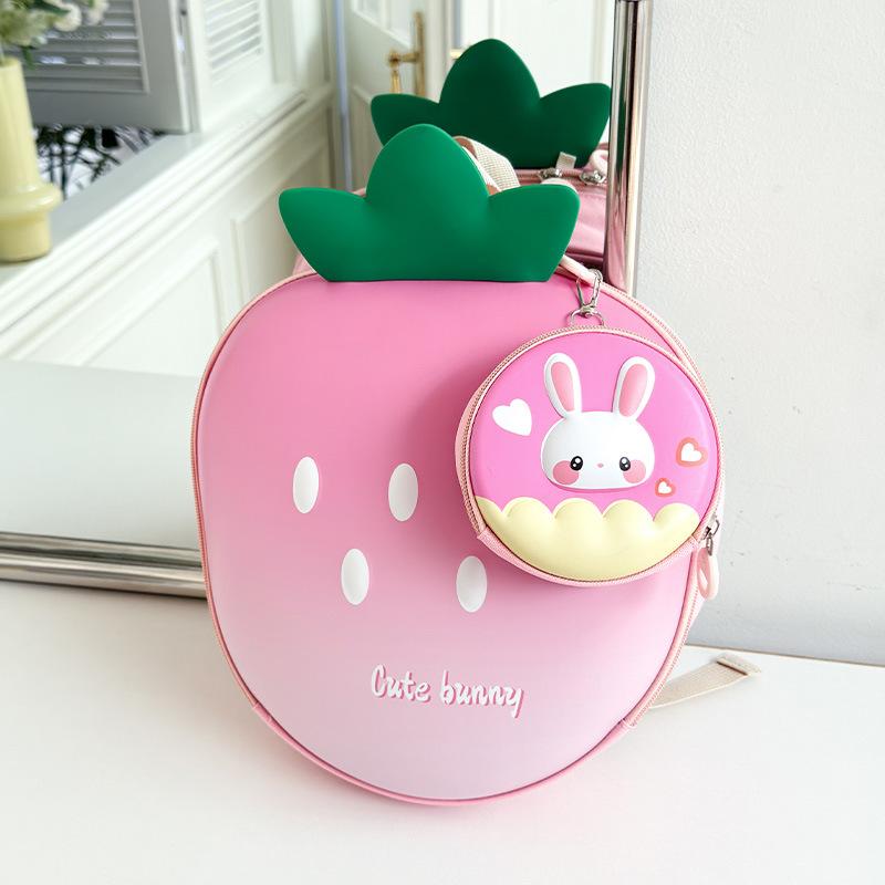 Cute Strawberry-shaped Eggshell Backpack for Children, A Casual and Fashionable Backpack for Boys and Girls