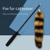 1 шт. Дразнилка для кошек Игрушка для кошек Фея Кошка Лисий хвост Перья Телескопическая длинная палка для снятия скуки Кошачьи товары Игрушки для кошек