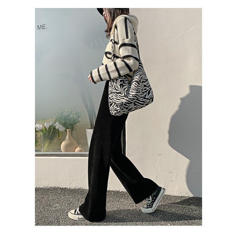 Fashion High Waist Women's Straight Leg Pants Autumn and Winter Elegant Casual Loose Simple Long Pants Ladies Solid Color Trousers 2347