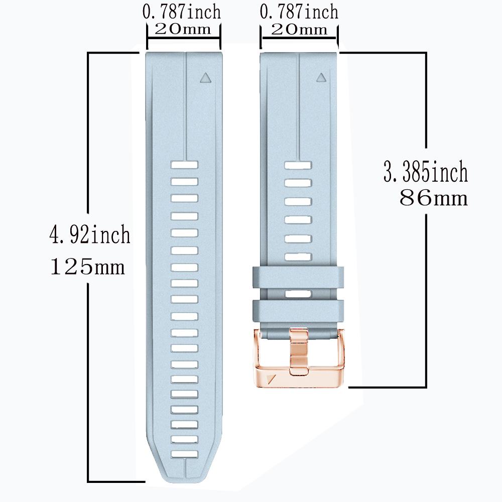 Быстросъемный ремешок 20 мм для часов Garmin Fenix Approach S70(42мм)7S Pro Solar/6S 5S Plus Силиконовый ремешок Epix Pro Gen 2 42мм Mk2S Ремешок