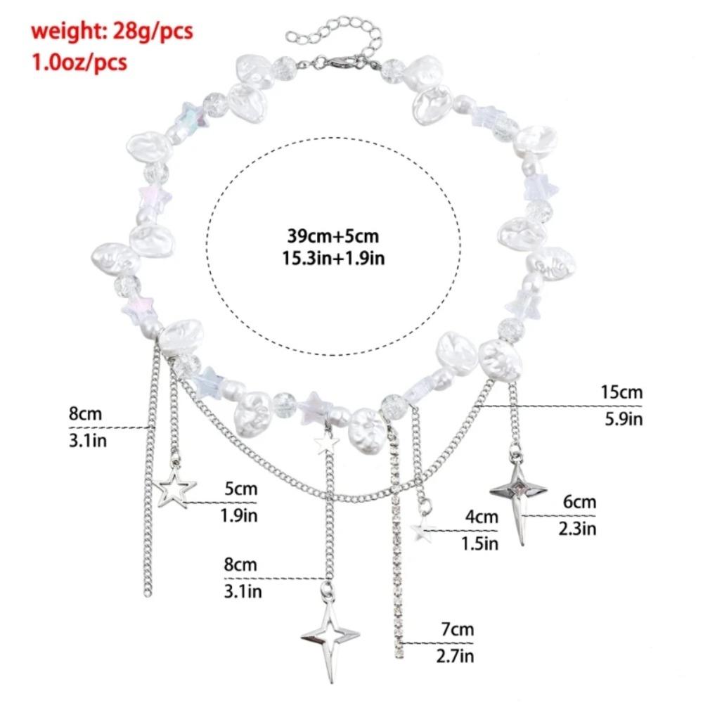 Крутое ожерелье из искусственного жемчуга, милое нерегулярное колье из искусственного жемчуга для женщин