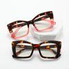New European and American anti-blue reading glasses tortoiseshell pattern fashion square high definition spring leg reading glasses