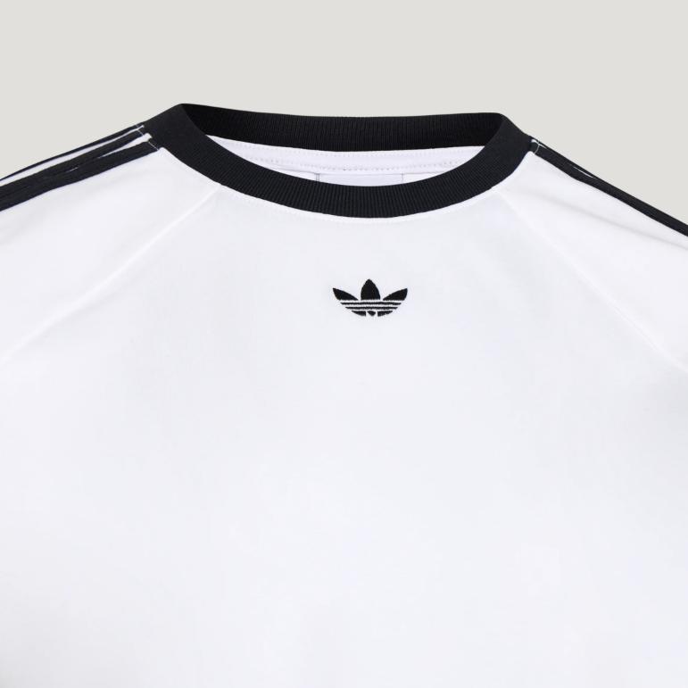 adidas Оригинальная вязаная полосатая повседневная спортивная футболка с коротким рукавом Cali Baby Женские топы KT7793