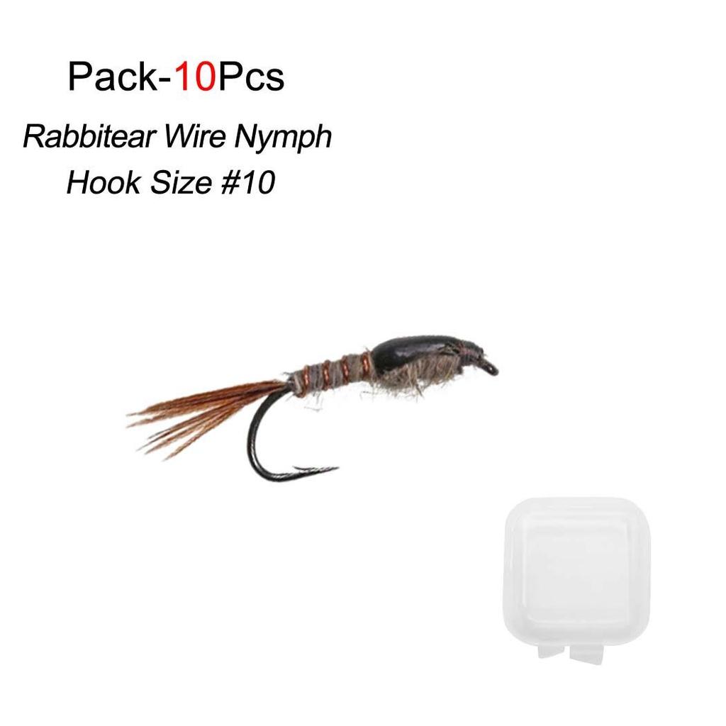 5-30 шт. быстро тонущая черная спинка кроличьих ушей, вольфрамовая бусина, голова нимфы, мухи, форель, приманки для рыбалки нахлыстом #10